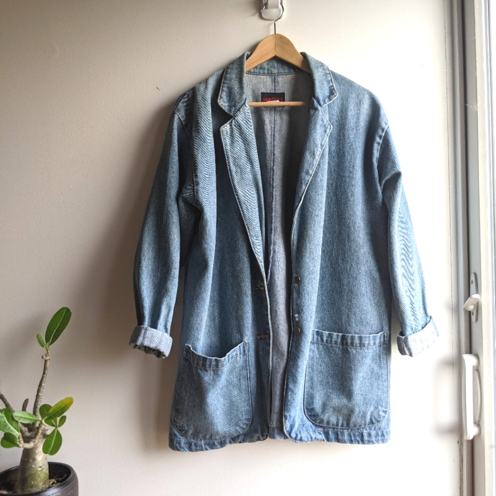 Light Denim Blazer Oversize Jacket